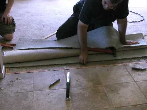 How to: Carpet to tile transition on a concrete floor